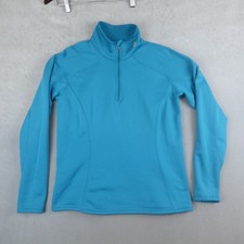 Mountain Hardwear Sweater Womens Fleece 1/4 Zip Pullover Medium Blue Reversible