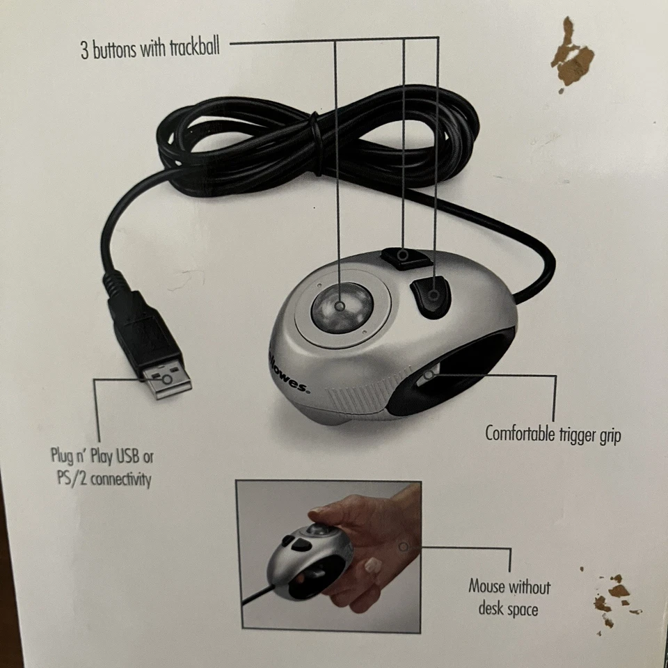 Fellowes Micro Trac Handheld Trackball Laptop Mouse 99928 New In Box - Image 4 of 4