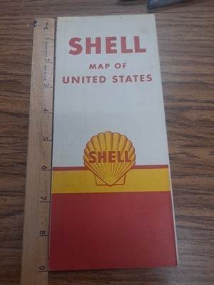 Vintage 1961- SHELL - Map of the United States Complete Small Rip