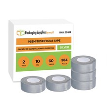 10 Mil Silver Duct Tape 384 Rolls Utility Heavy Duty Adhesive Tape 2" x 60 Yards