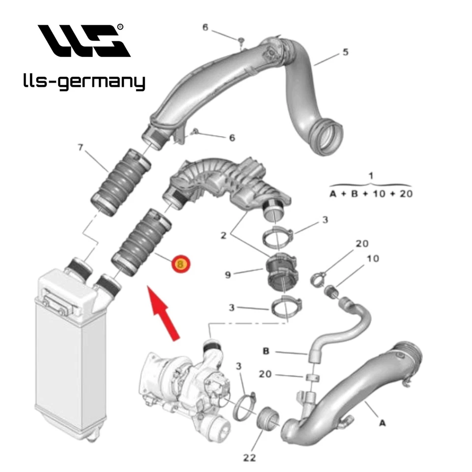 Turboschlauch Ladeluftschlauch für DS3 DS4 DS5 1.6 THPS 1.6 Racing 1440N5 - Bild 3 von 4