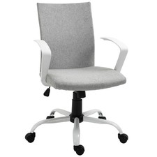 Vinsetto Home Office Linen Swivel Computer Desk Chair, Used