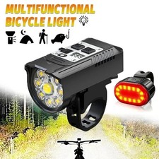 9LED Type C Rechargeable Bike Light Waterproof Handlebar Front Torch Bicycle