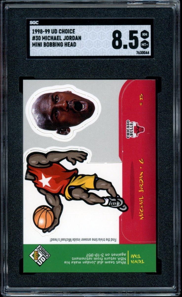 1998 UD Choice Basketball #30 Michael Jordan Mini Bobbing Head SGC
