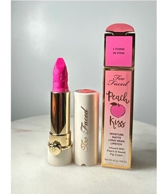 TOO FACED PEACH KISS MOISTURE MATTE LONG WEAR LIPSTICK .14OZ/4G RARE HTF NIB