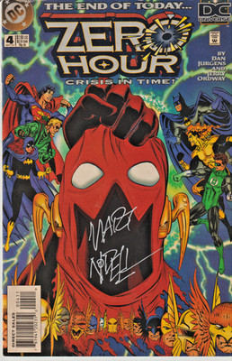 ZERO HOUR #4  SIGNED BY MARTIN NODELL  DC UNIVERSE EVENT  1994  NICE!!!