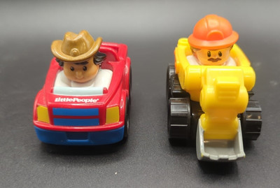 Fisher Price Little People  Bulldozer & Dump Truck Construction Set With Drivers