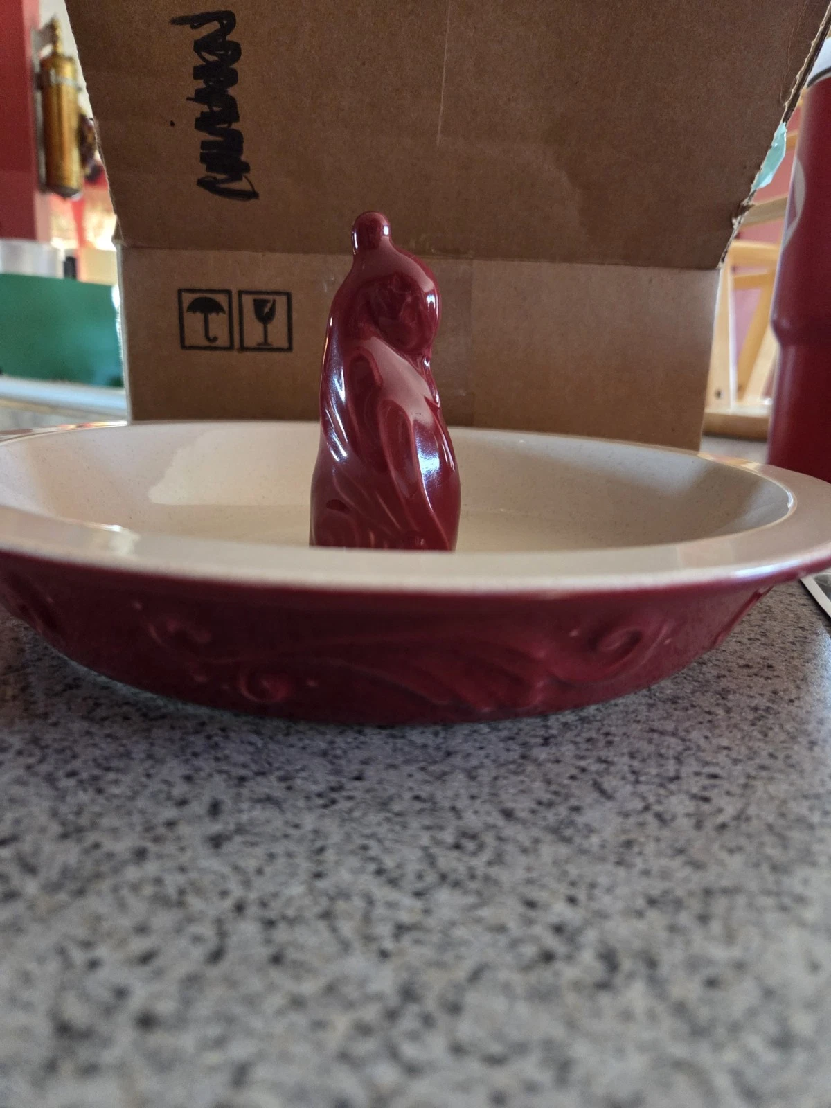 PFALTZGRAFF 9in. PIE PLATE WITH RED BIRD VENT