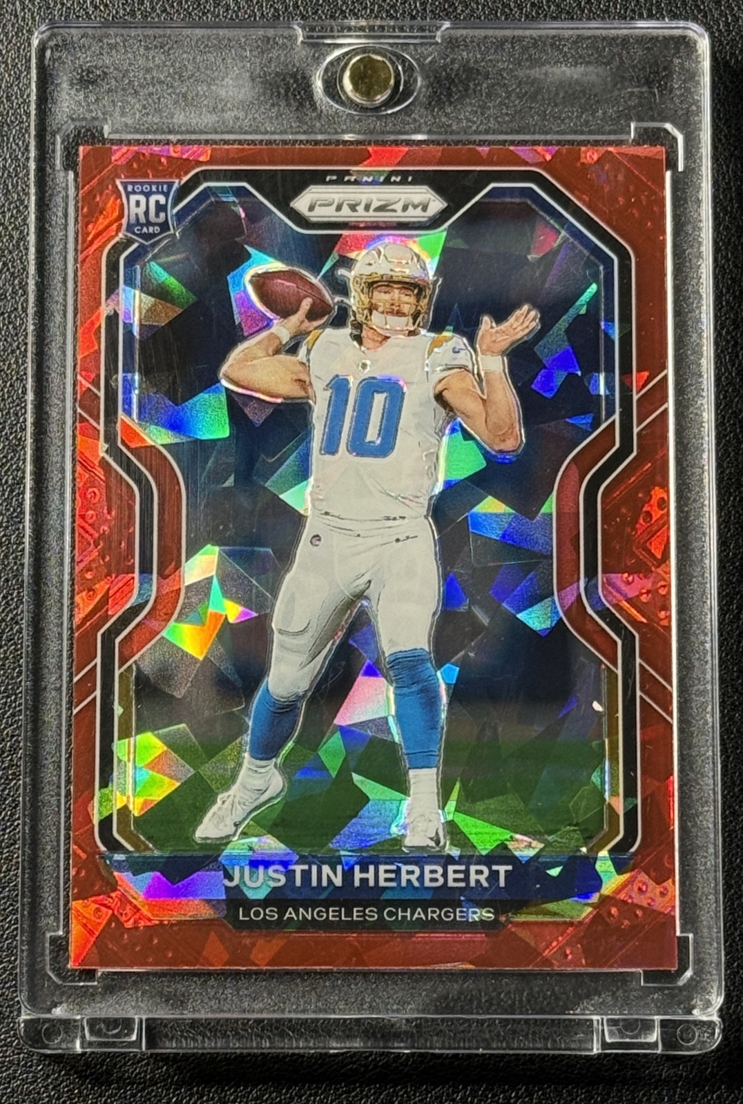 JUSTIN HERBERT 2020 PANINI PRIZM FOOTBALL #325 ROOKIE RED ICE RC SP CHARGERS