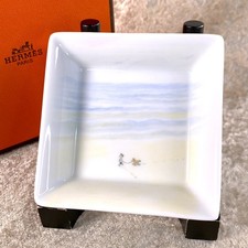 Hermes Paris Ashtray Porcelain Mini Tray Premiers Pas Dans Le Siecle with Box