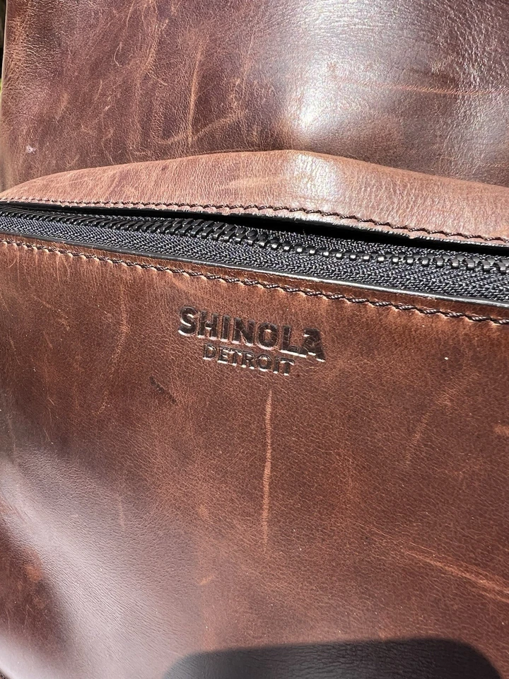 Mochila Shinola Fulton Navigator Marrón Cuero Envejecido Caballero’s Day Pack Foto 3 de 4