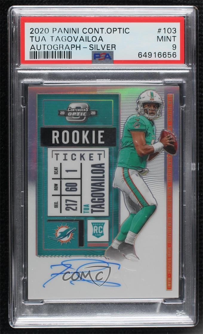 2020 Contenders Optic Ticket RPS Silver Tua Tagovailoa PSA 9 Rookie Auto RC 1q7