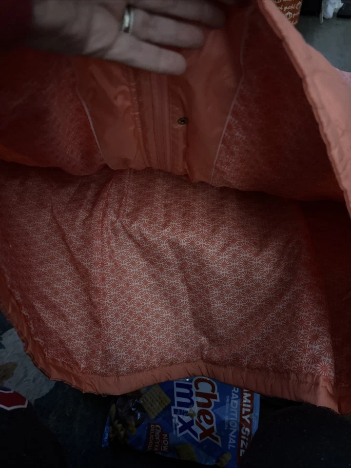 Chaqueta acolchada para mujer Liz Claiborne talla grande rosa melocotón sin capucha cremallera completa usada en excelente estado Foto 4 de 4