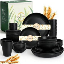 Wrova Wheat Straw Dinnerware Sets 40-Piece- Kitchen Plates and Bowls Sets for 8-