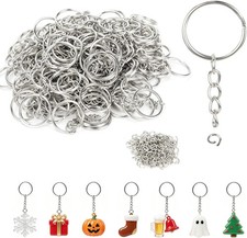 620 pcs Keychain Making kit,310 Pcs 1 Inch Keychains with Chain and 310 Pcs Jump