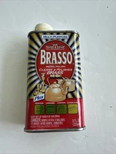 Brasso Metal Polish 8 oz Vintage Tin Cleans Brass Copper Chrome Stainless Steel