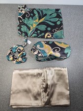 NWT Chico  s SATIN SLEEP SET Pillowcase, Mask, Scrunchy, Bag