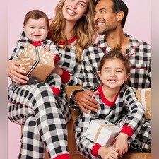 Hanna Andersson Women's Holiday Print Long John Pajamas Buffalo Plaid Medium