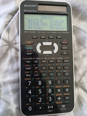 Sharp EL-W516X WriteView Scientific Solar Powered Calculator Case Battery Tested