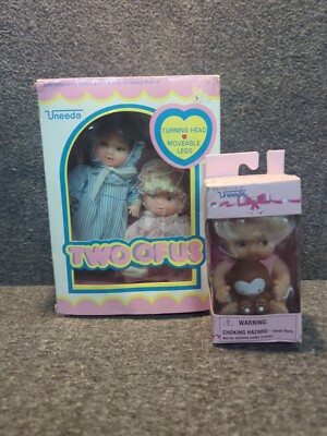 Lot Of 2 Uneeda ''The Two Of Us'' Soft Vinyl Dolls- NOS- 1988 & 1998