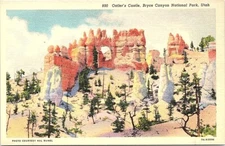 VINTAGE "MY VLALENTINE" PINNACLES BRYCE CANYON NTL PARK UTAH~LINEN POSTCARD KB
