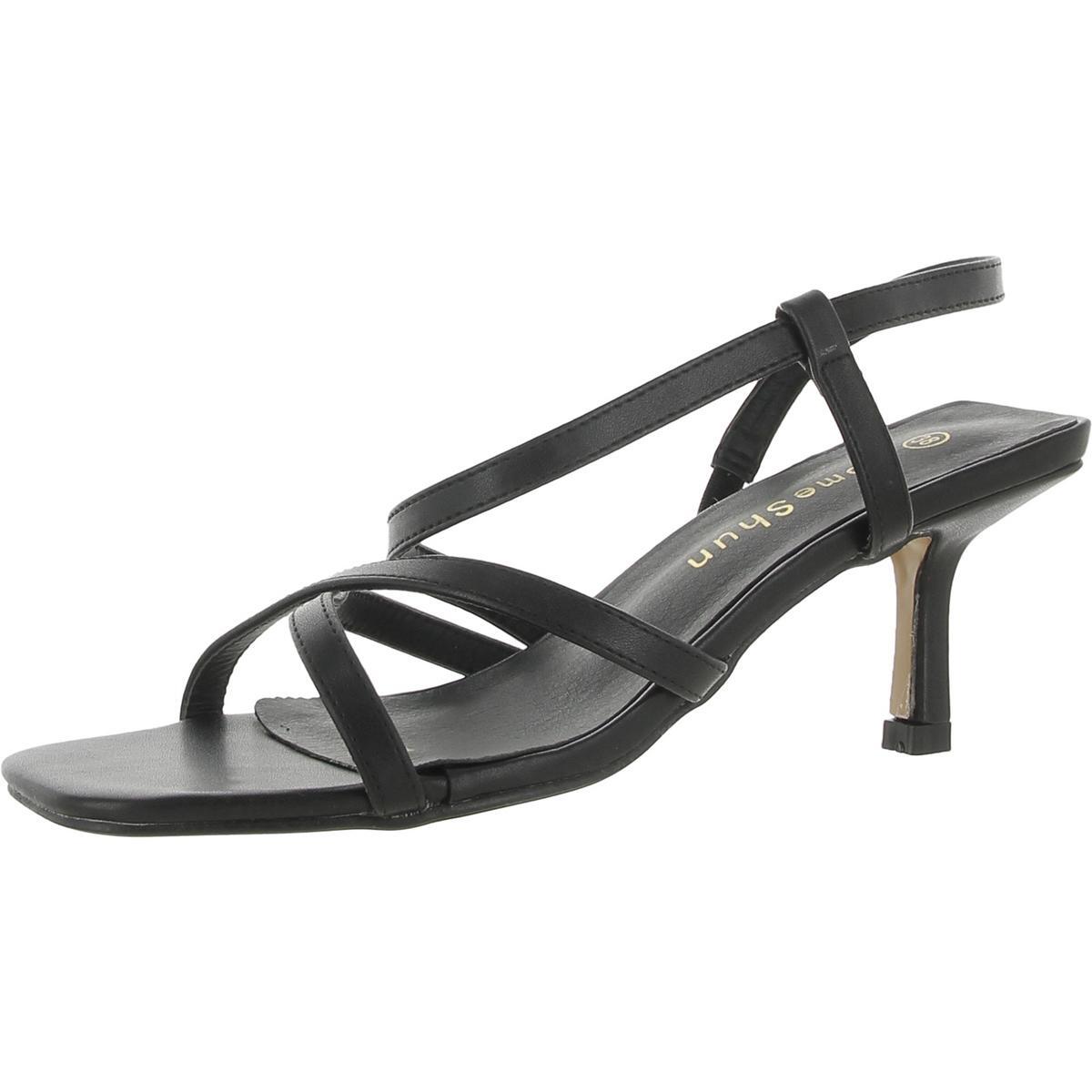 ComeShun / женские черные модельные туфли-лодочки с ремешками на каблуках, размер 38, средний (B, M), BHFO 0248