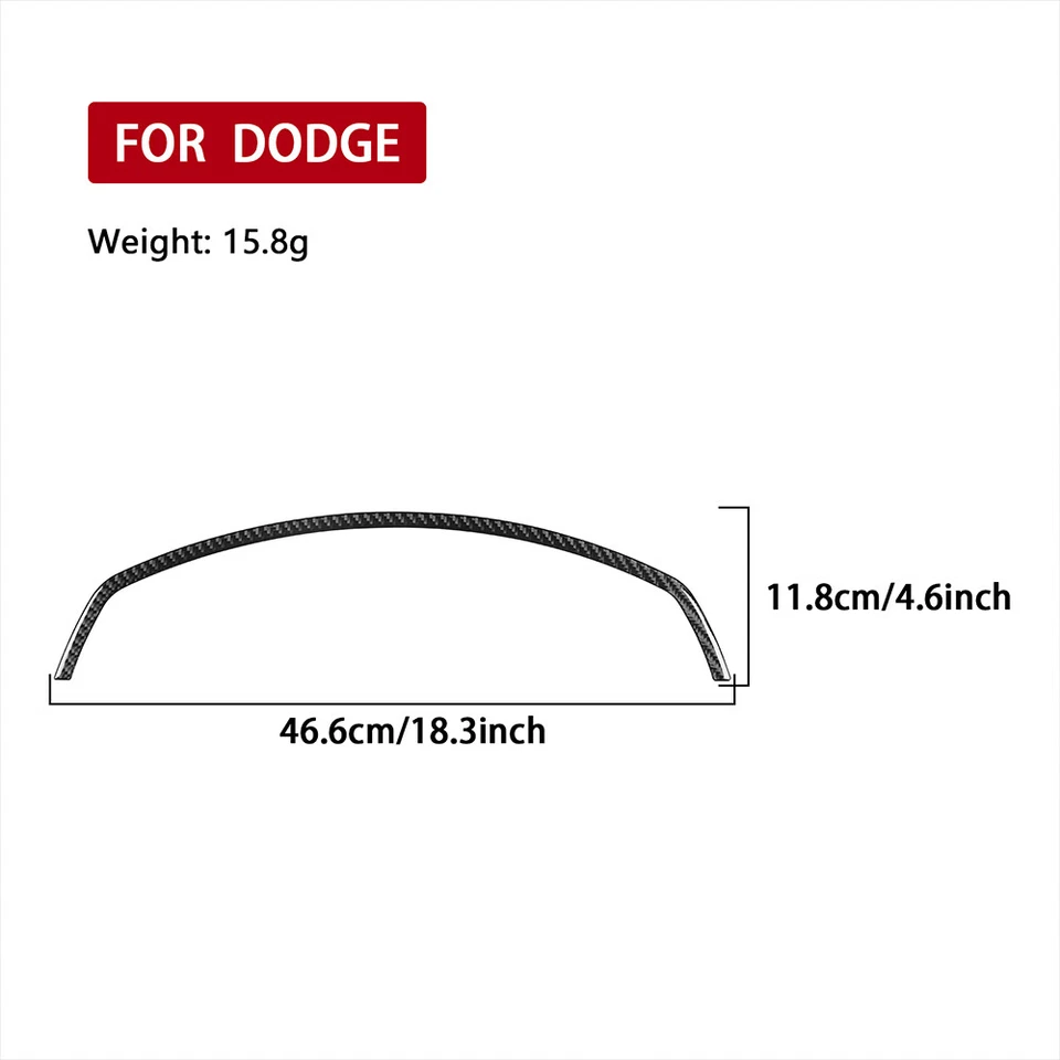 Tira de ajuste de bisel de tablero interior de fibra de carbono de vinilo para Dodge Charger 2008-10 Foto 3 de 4