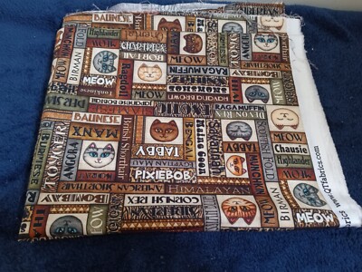 New Dan Morris Design 2022 for QT Fabrics, Cats,Breeds&Countries,Cotton 44''x1yd