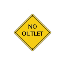 No Outlet Diamond Neighborhood Road Street Warning Aluminum Metal Sign 12"x12"