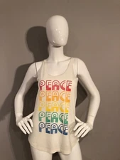 Junk Food Womens Graphic Logo Cotton Crew Neck Peace T Shirt Size XS