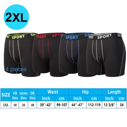 4PCS Bamboo Fibre Boxer Shorts Comfortable Breathable Long Leg Briefs For Men - Picture 27 of 28