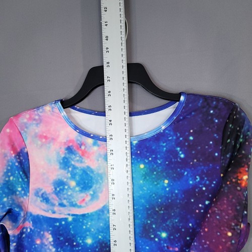 Girls Dress Galaxy Print All Over Midi Flare Pullover Long Sleeve Actual Size 12 - Picture 3 of 8