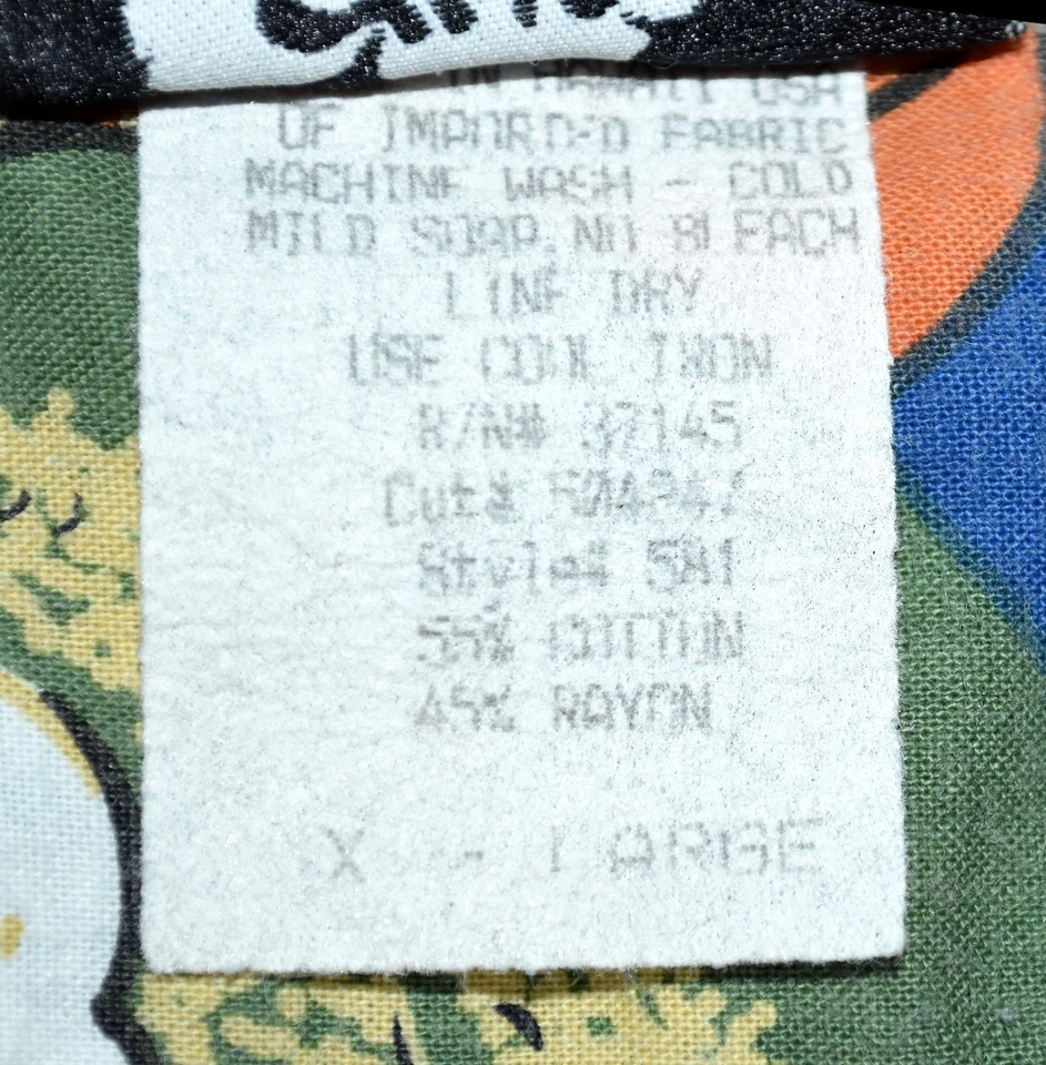 Camisa De Colección Hilo Hattie Hawaiana Aloha Azul con Naranja Hibisco Talla XL EE. UU. Foto 4 de 4