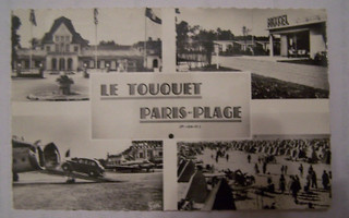 CPA 62 Le touquet Paris Plage carte postale Pas de Calais avion Motel voiture
