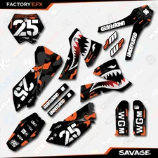 Black Orange Savage Graphics Kit fit KTM 2003-2004 SX SXF XC XCF 125 250 300 450