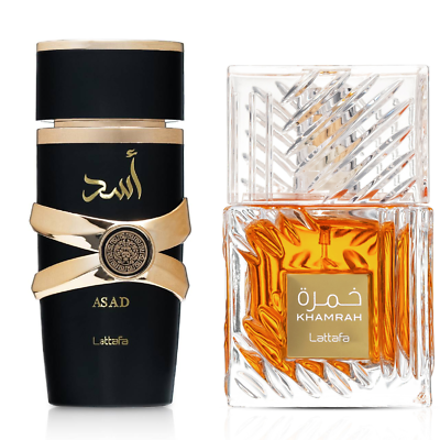 Lattafa Best Seller Perfume Combo : Khamrah & Asad EDP Fragrance