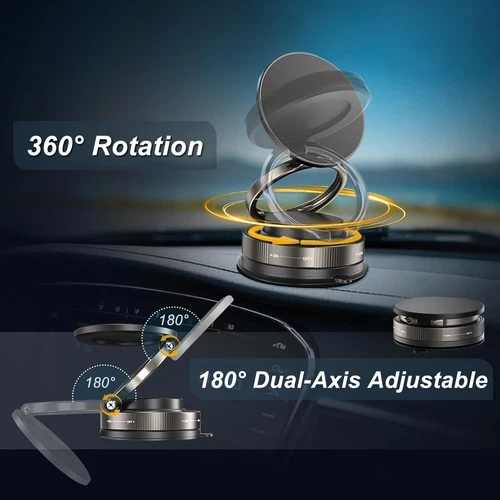 Support Téléphone Magnétique 360 Aspirateur Support Ventouse Support Voiture Pliable Support Voiture - Photo 4 sur 13