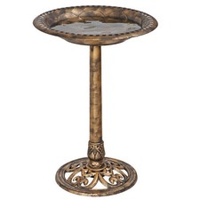 28" Vintage Birdbath Height Pedestal Durable Bird Bath Yard Garden Decor