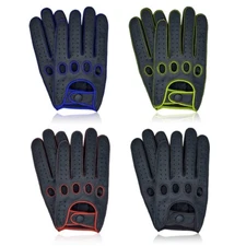 MENS CLASSIC DRIVING GLOVES SOFT GENUINE REAL GOATSKIN BLACK BROWN LEATHER GLOVE