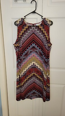 Jones Studio Plus Size Sun Dress Aztec Print breezy cool material