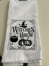 Decor Flour Halloween Kitchen Towels Witches Brew 
