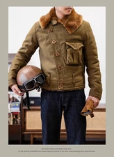 Red Tornado Waterproof Motorcycle Waxed Jacket N1 Flight Army Casual Wool Coat