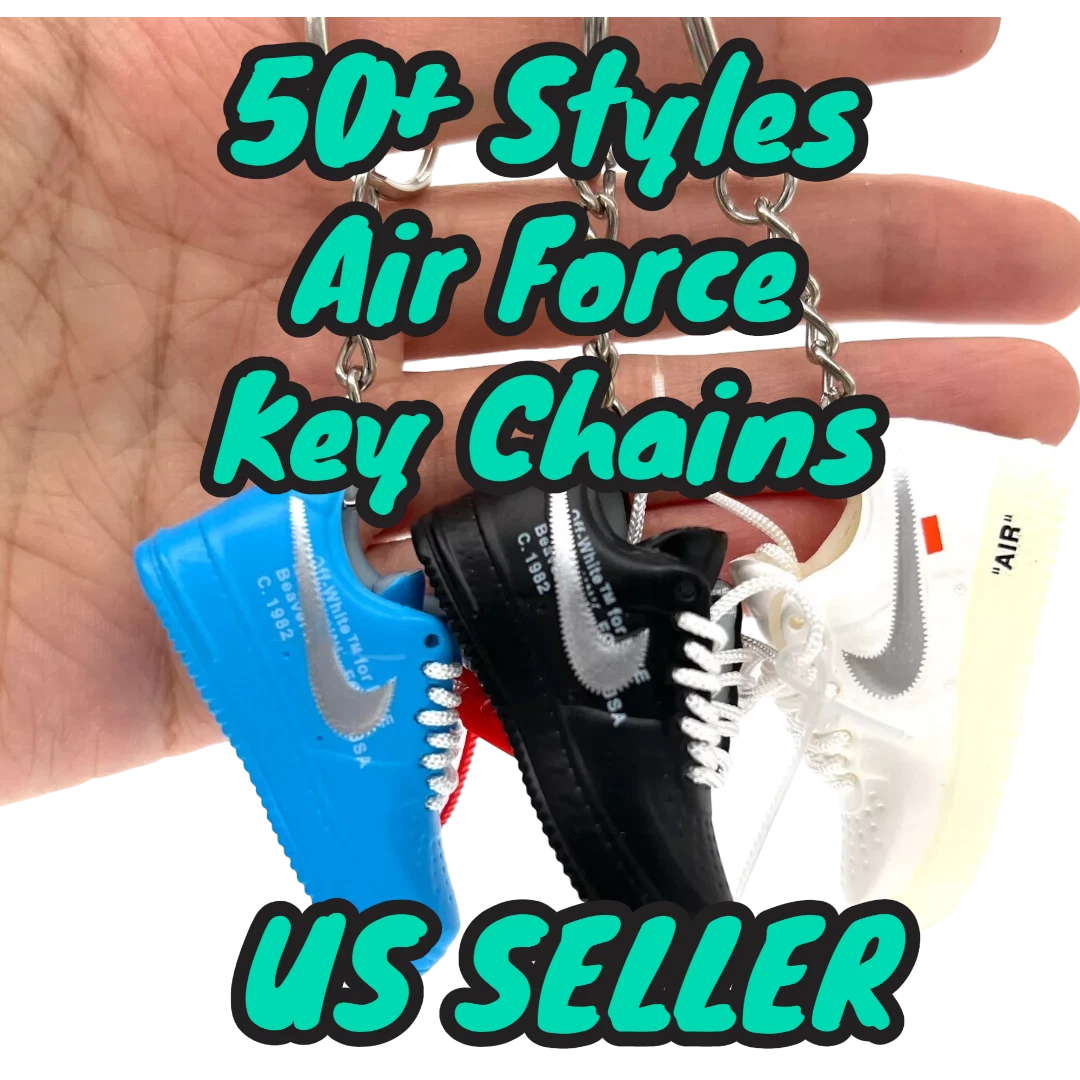 RESTOCK Mini Porte clés Baskets Air Force Low, AJ Sneaker Keyring + Boîte Option