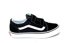 VANS OLD SKOOL V LOW TOP BLACK/WHITE YOUTH SIZE 3 LITTLE KIDS SHOE