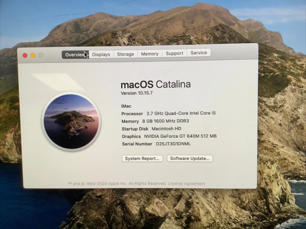 Apple iMac A1418 21.5 Inch 2.7GHz I5 8GB 1TB macOS Catalina | eBay