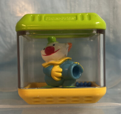 VTG FISHER PRICE PEEK A BLOCKS REPLACEMENT BLOCK  CIRCUS CLOWN W/CANNONBALL