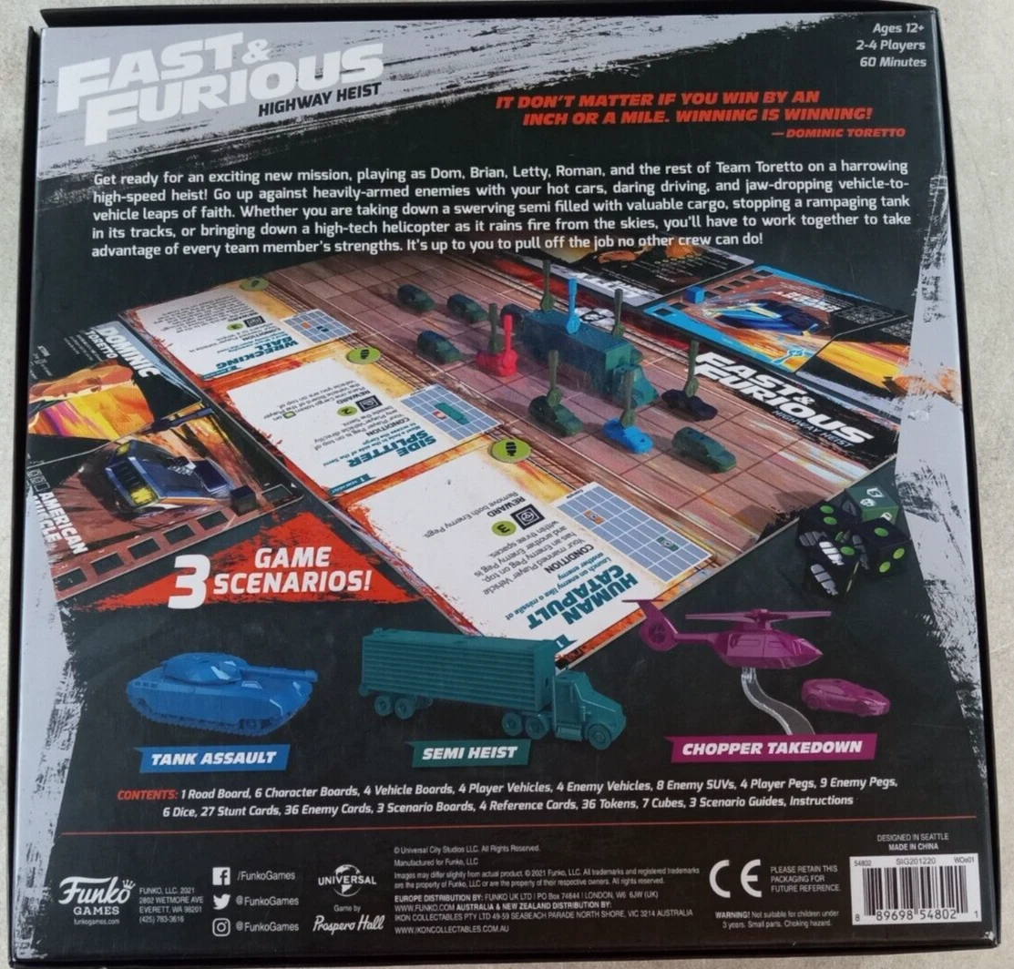 Fast & Furious: Highway Heist, Board Game