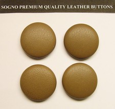 4 MADE IN USA genuine leather covered blazer jacket buttons 26mm, metal loop