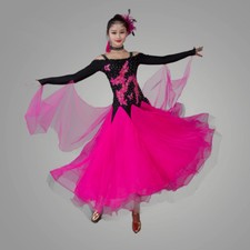 Latin Ballroom Dance Dress Modern Salsa Waltz Standard Long Dress C008 4 Colors