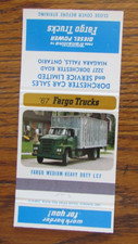 1967 FARGO TRUCK MATCHBOOK COVER: NIAGARA FALLS, ONTARIO EMPTY MATCHCOVER -A5